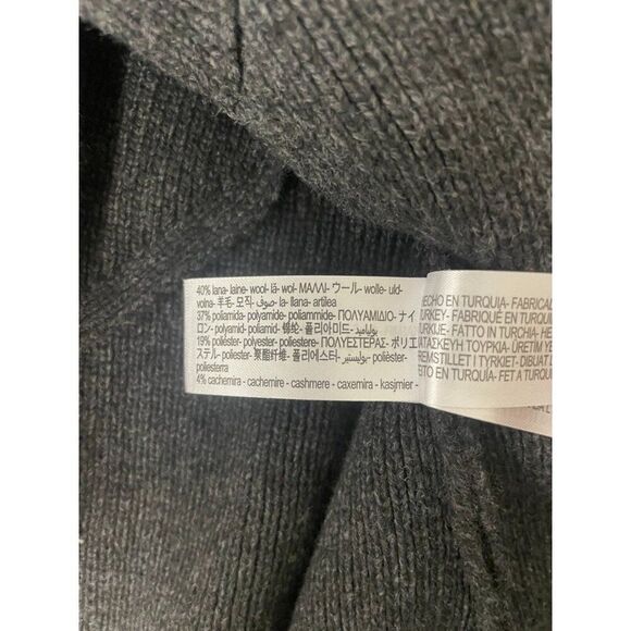 Zara Womens Sweater S Anthracite Gray Cut Out Wool Blend Cardigan 6771/135 NWT - Picture 8 of 11